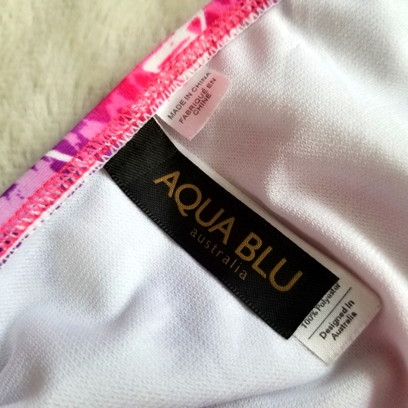 AQUA BLU Australia Teen Geometric Print Halter Bikini Set Girls Size 14 - Picture 4 of 10